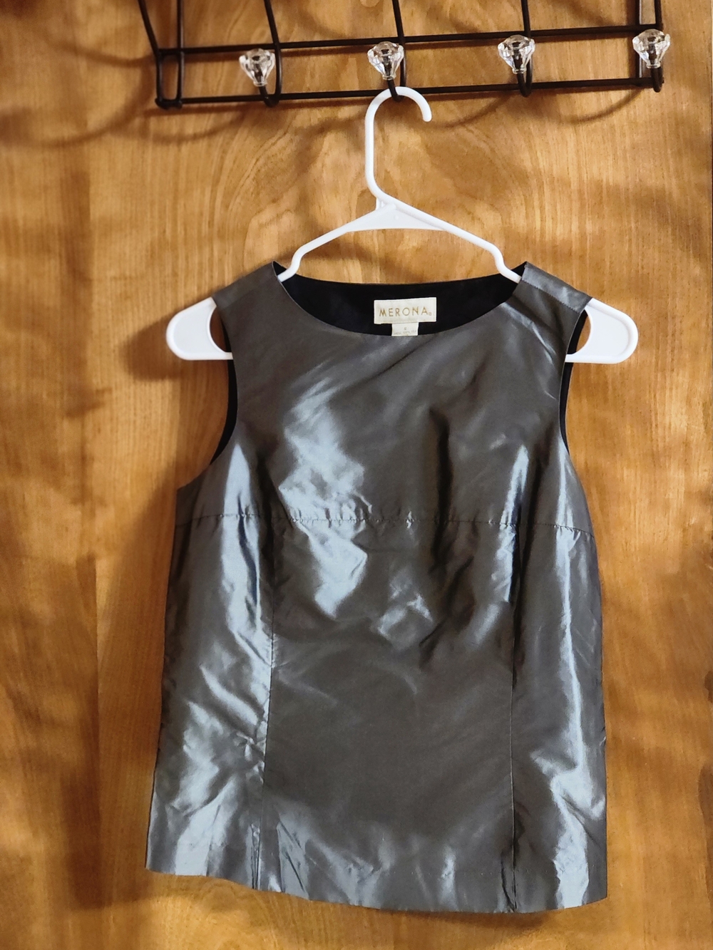 Merona Metallic Charcoal Sleeveless Shell Top